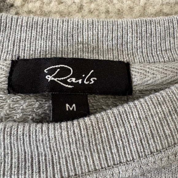 Gray and Floral Cropped Sweatshirt- Rails - Picture 5 of 6